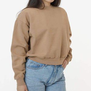 NWOT- Cropped Mock Neck Pullover |  Los Angeles Apparel (LA Apparel)